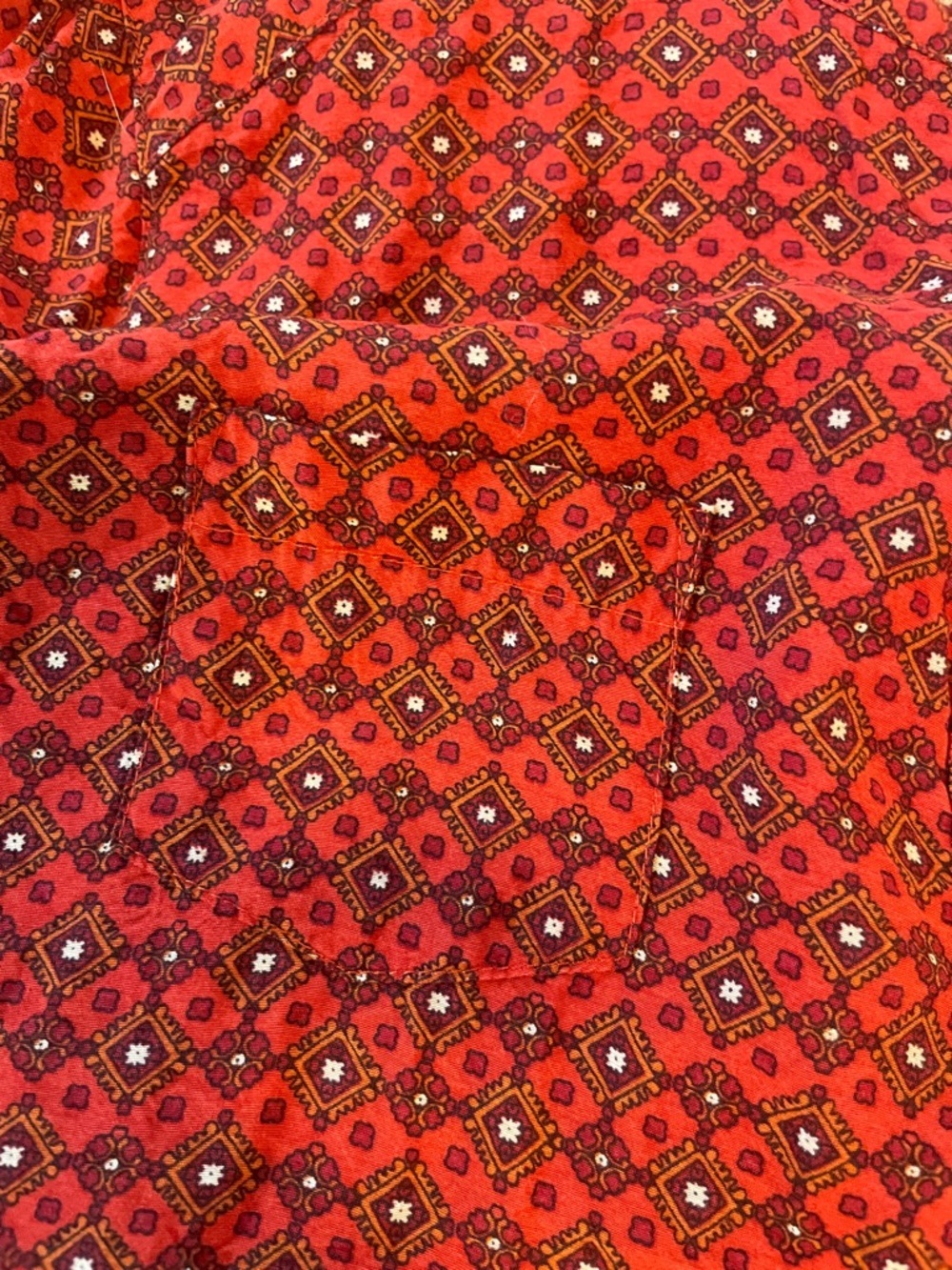 Van Heusen Red Patterned Button-Up Top - Picture 4 of 7